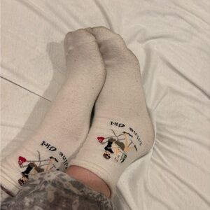 Worn used white socks